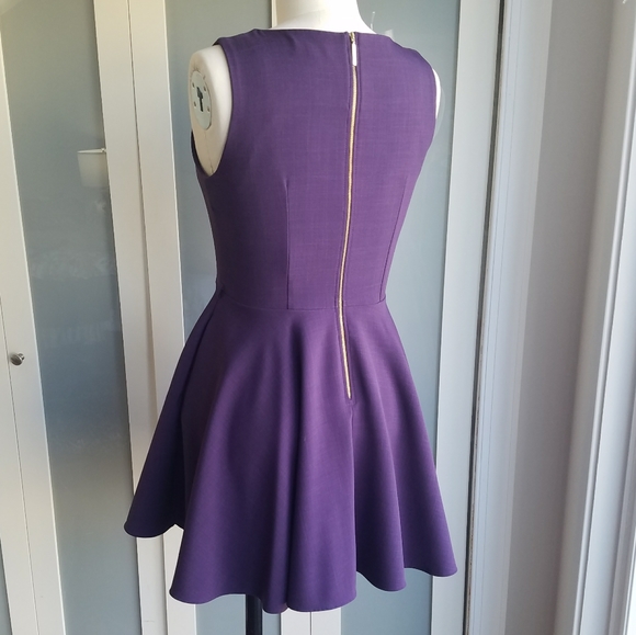 Modcloth Deep Purple Full Skirt Dress with Pockets - Picture 3 of 4